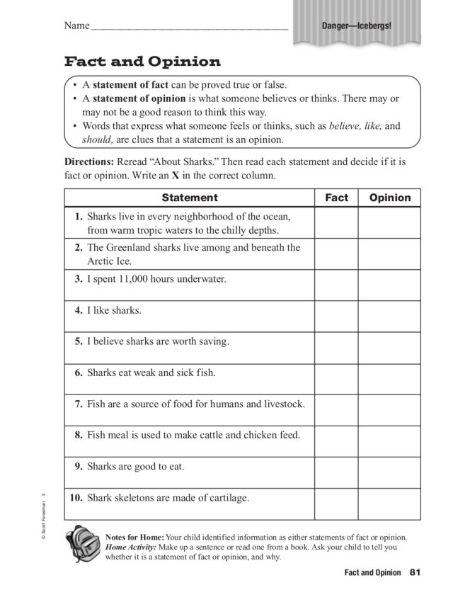 51 Fact Vs Opinion Worksheets 46