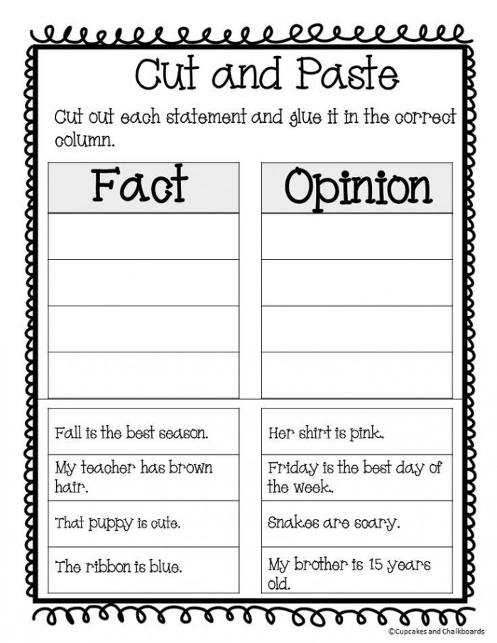 51 Fact Vs Opinion Worksheets 48