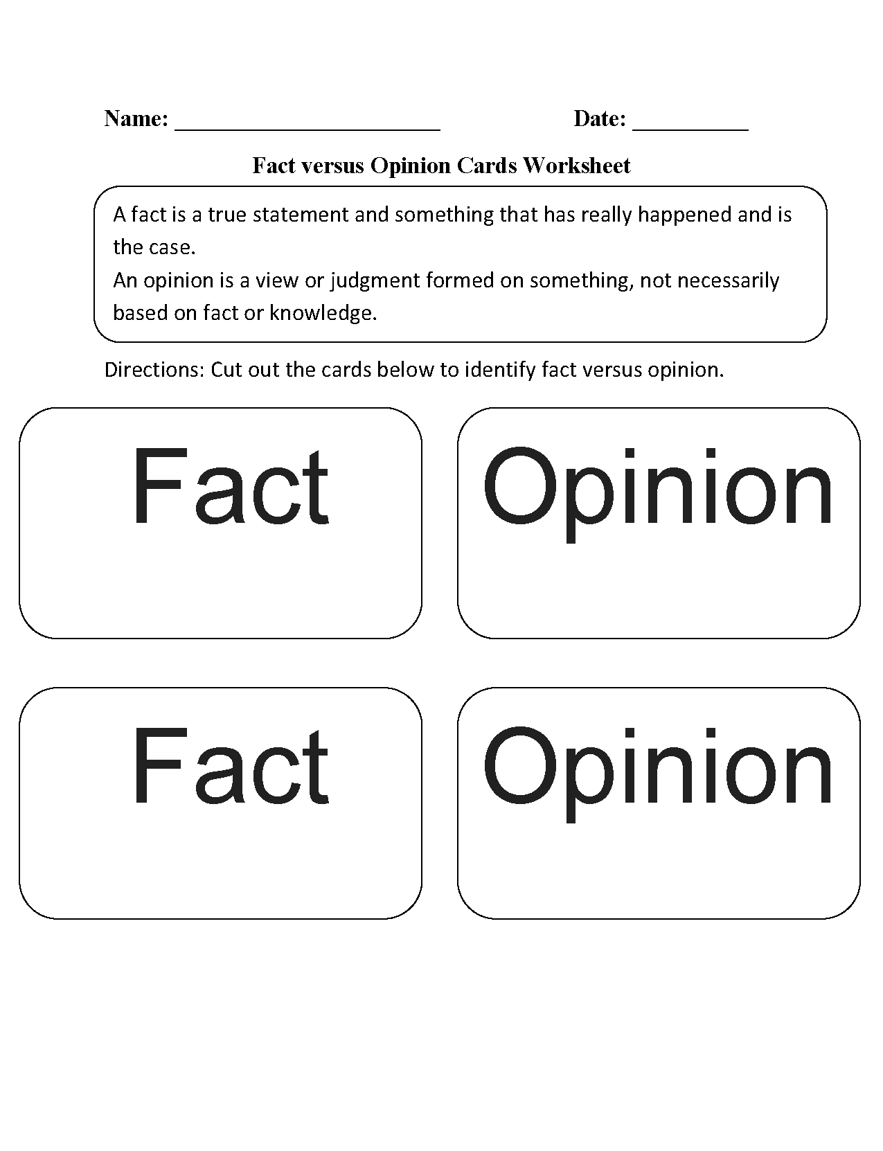 51 Fact Vs Opinion Worksheets 56