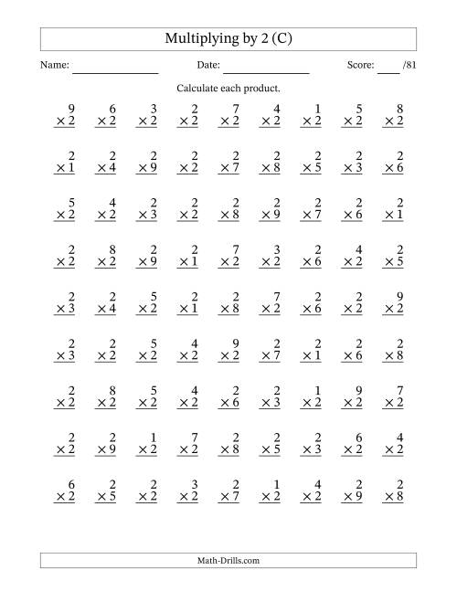 55 Free Multiplication Facts Worksheets 20