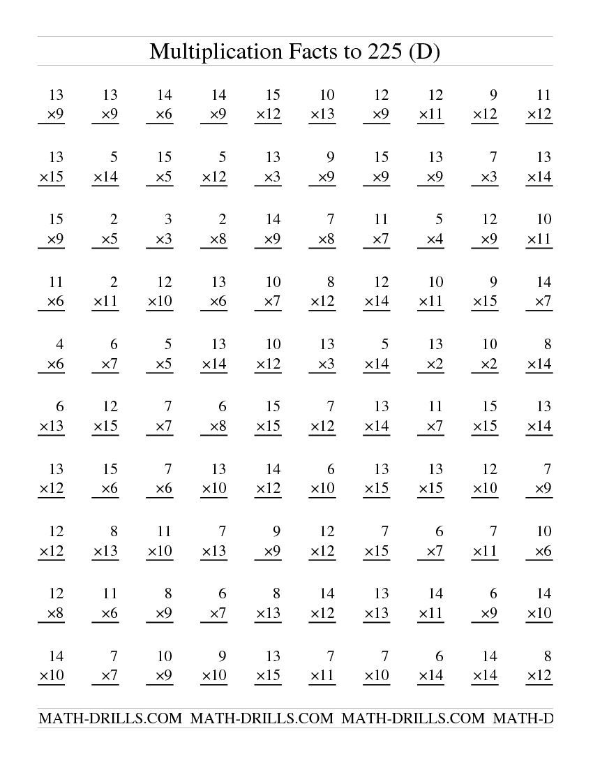 55 Free Multiplication Facts Worksheets 23