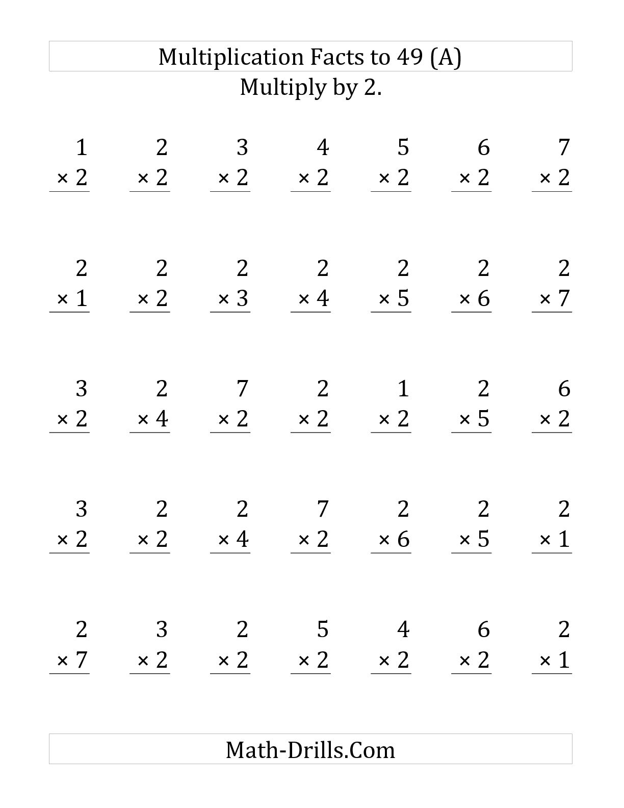 55 Free Multiplication Facts Worksheets 31