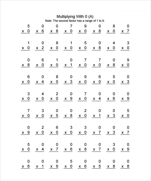 55 Free Multiplication Facts Worksheets 35