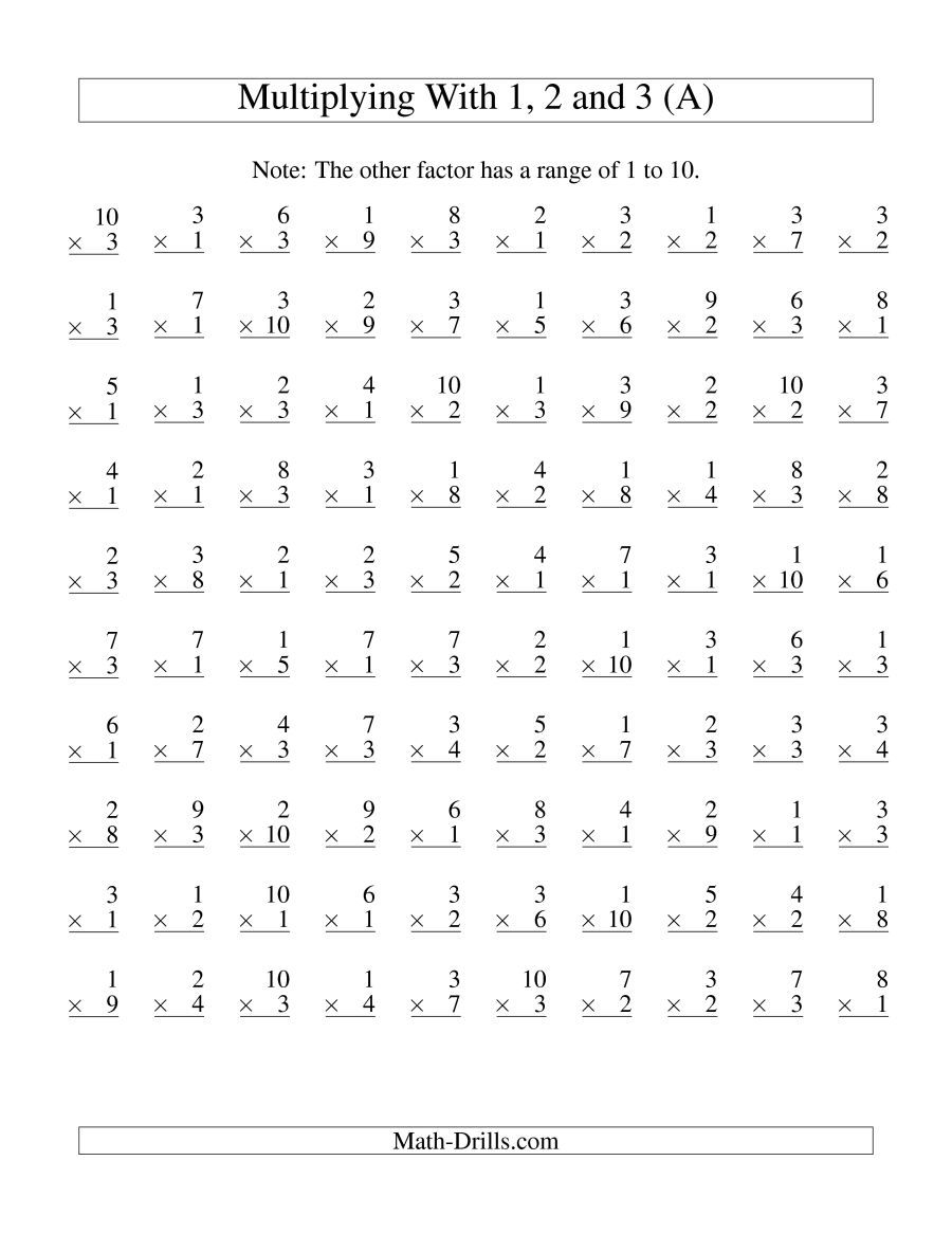 55 Free Multiplication Facts Worksheets 42