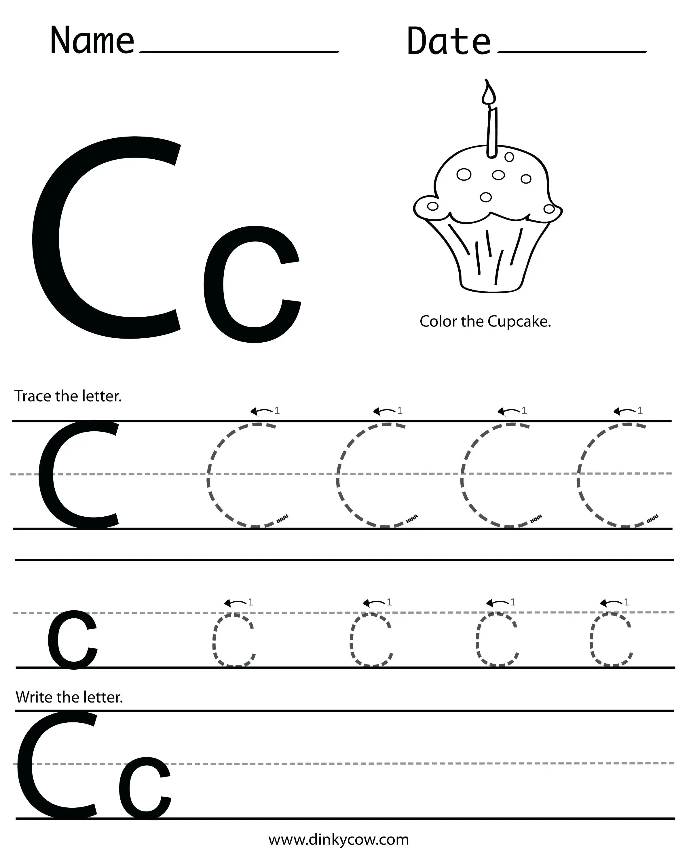 55 Worksheets For Letter C 1