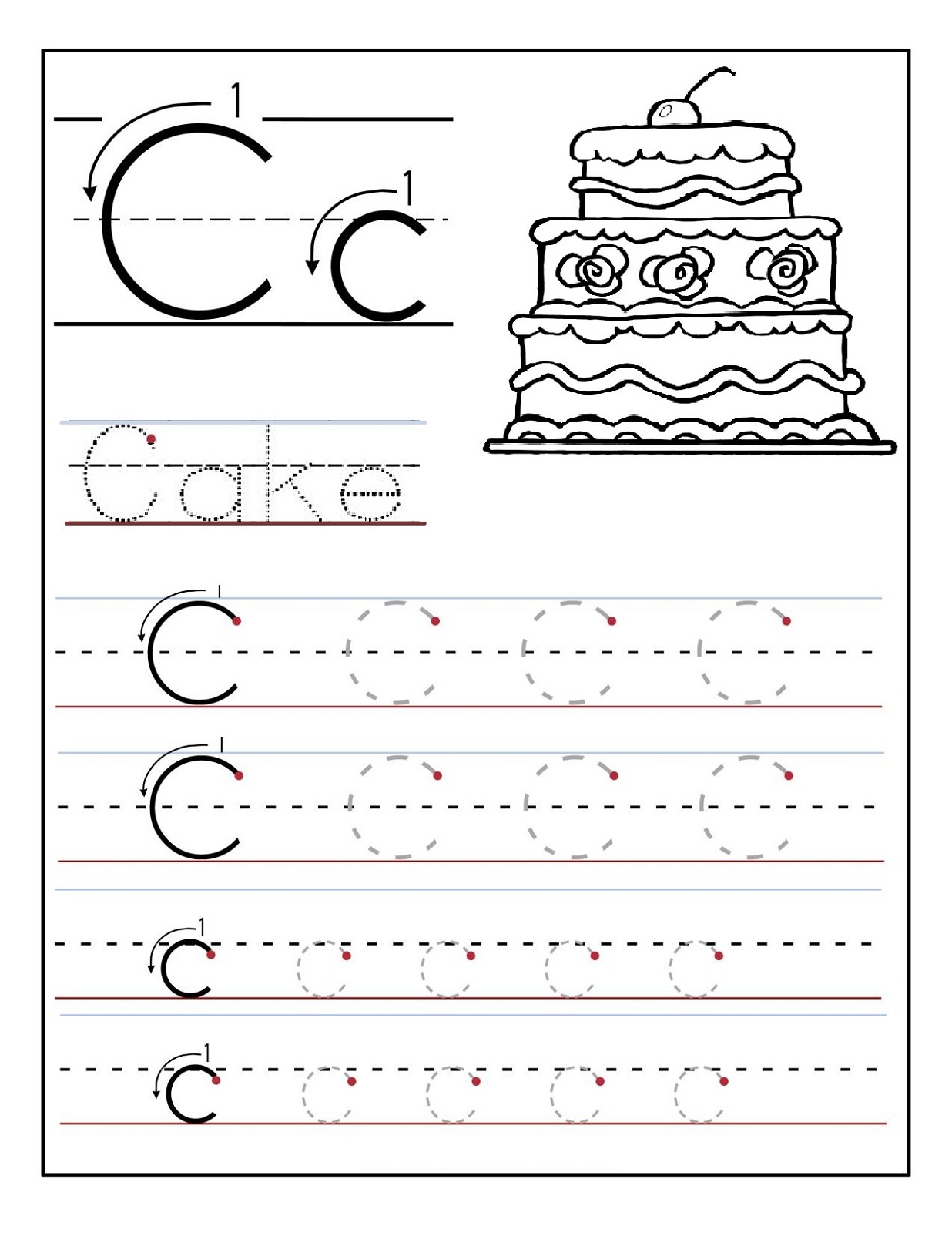 55 Worksheets For Letter C 16