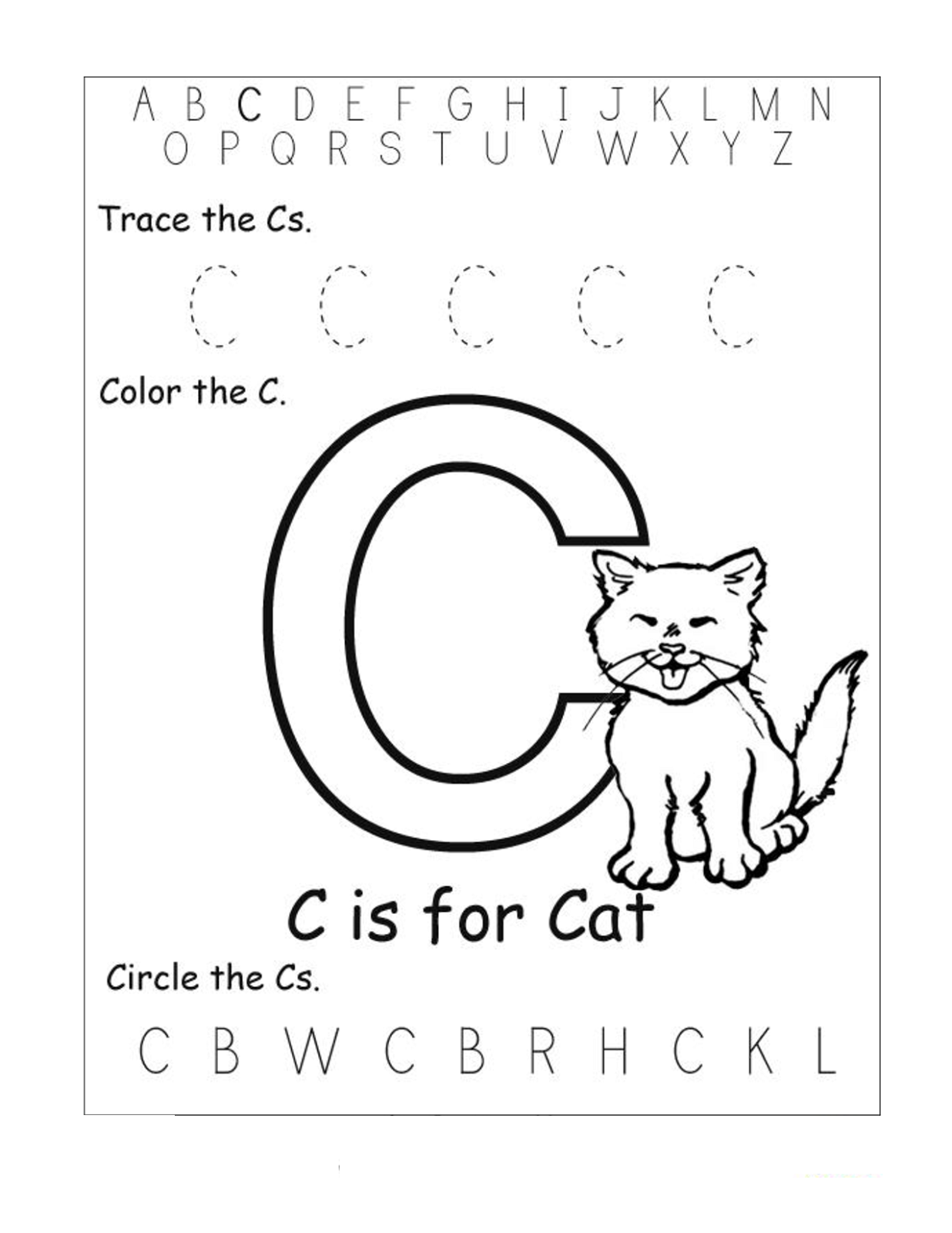 55 Worksheets For Letter C 2