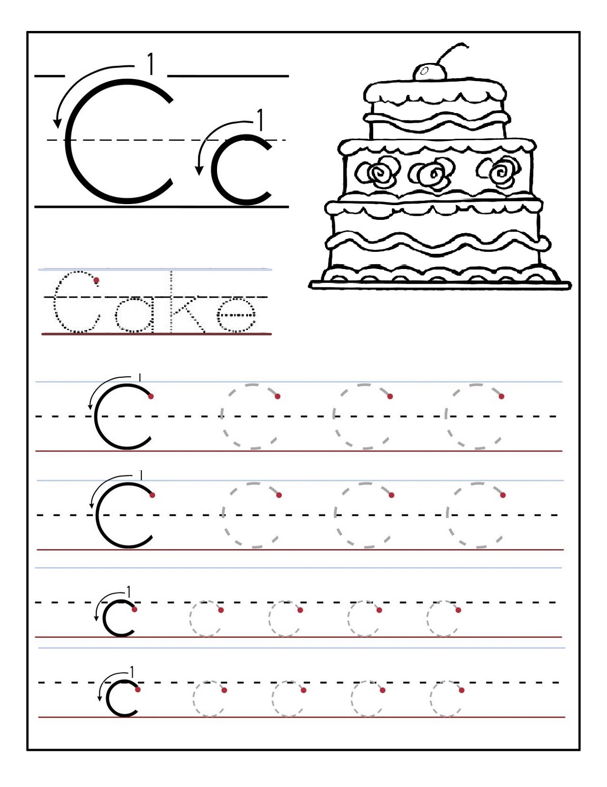 55 Worksheets For Letter C 36