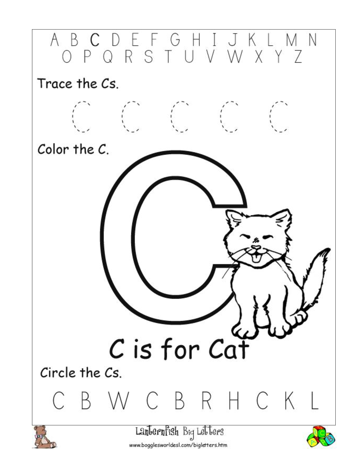 55 Worksheets For Letter C 39