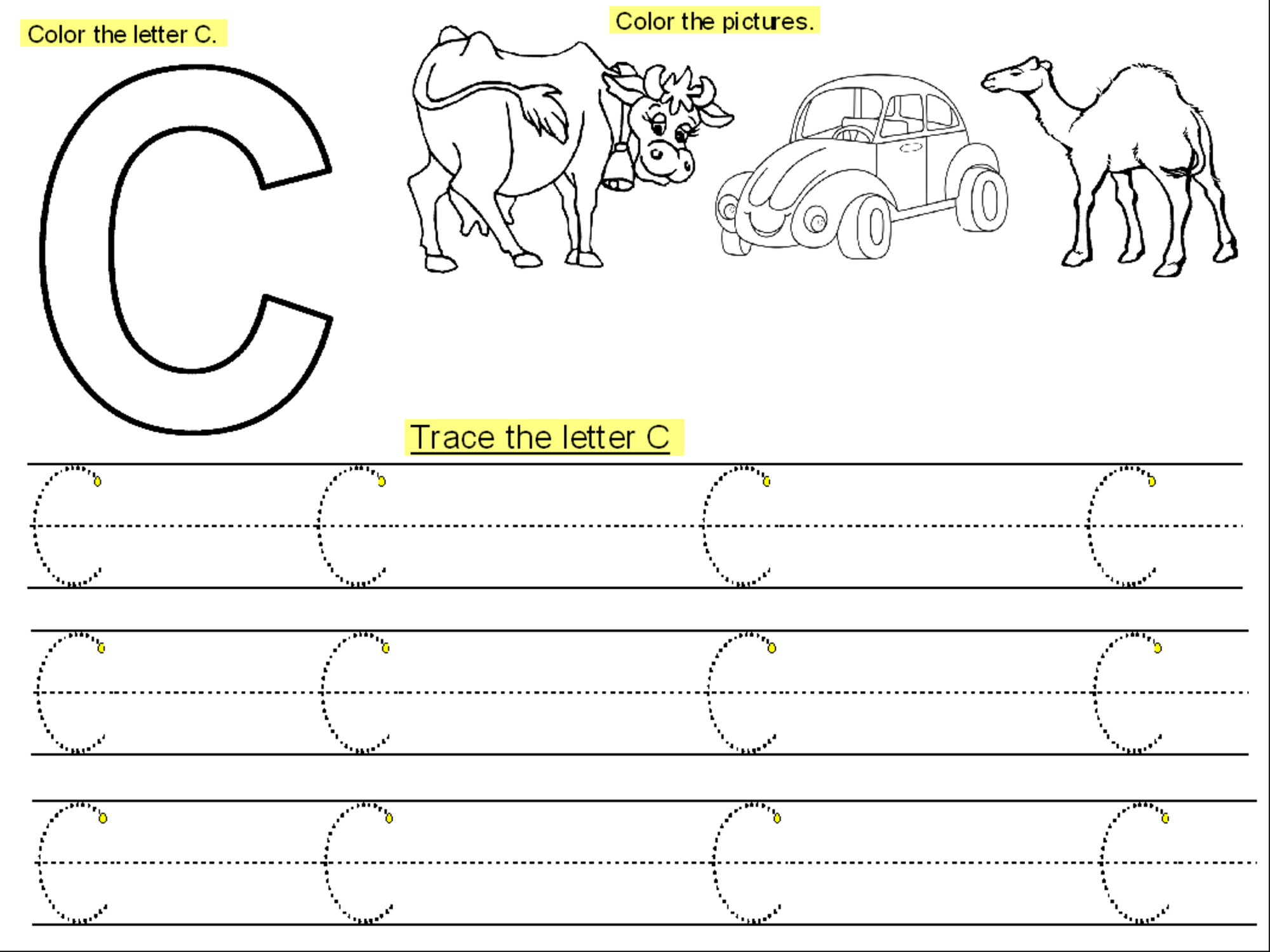 55 Worksheets For Letter C 43