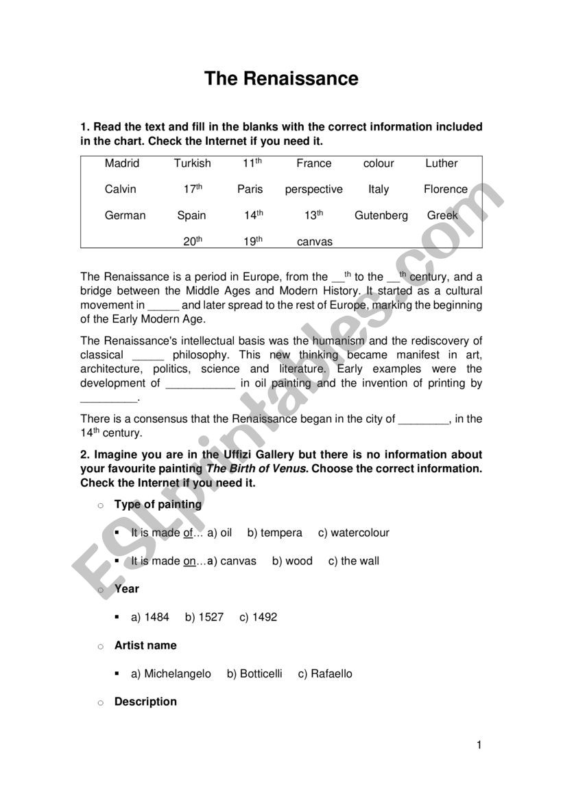 56 Italian Renaissance Worksheet Pdf 29