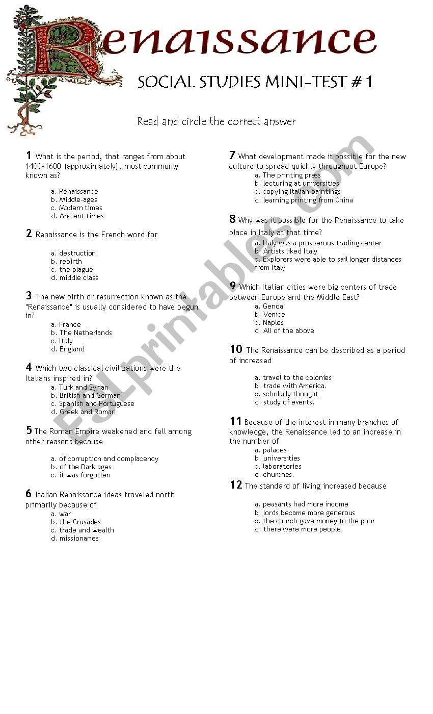 56 Italian Renaissance Worksheet Pdf 36