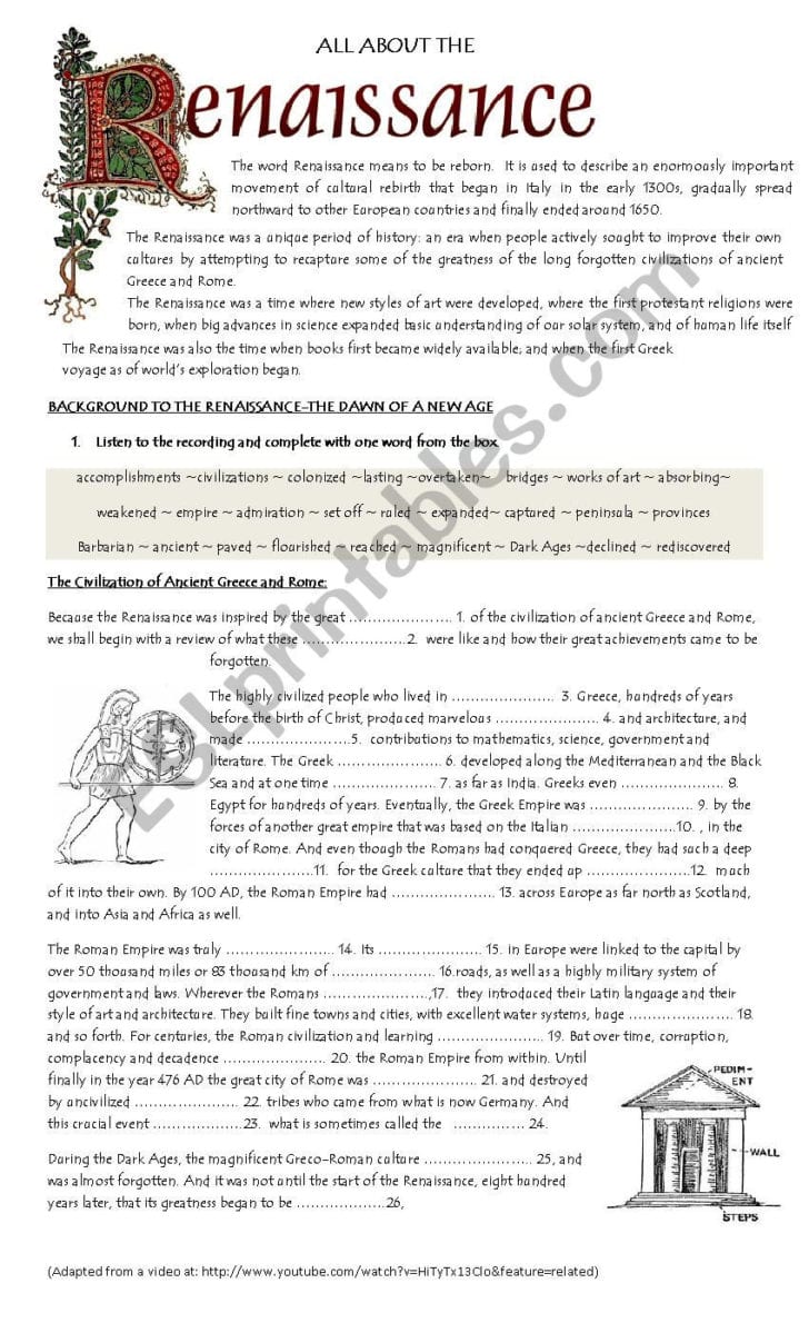 56 Italian Renaissance Worksheet Pdf 51