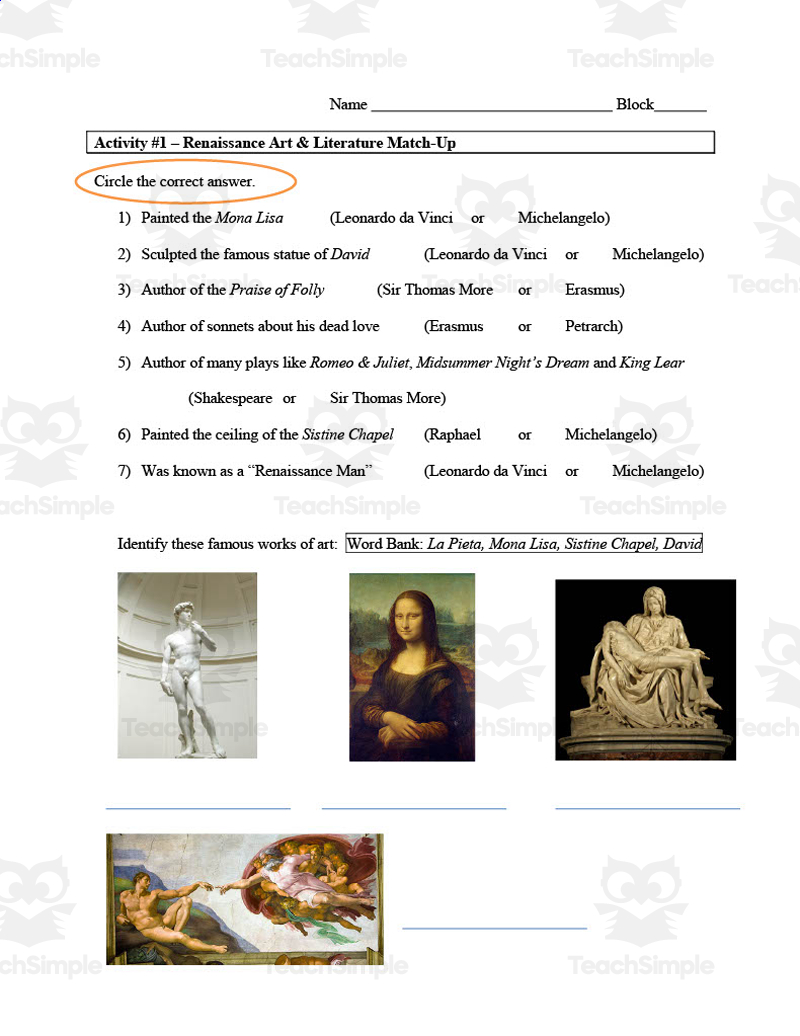 56 Italian Renaissance Worksheet Pdf 8