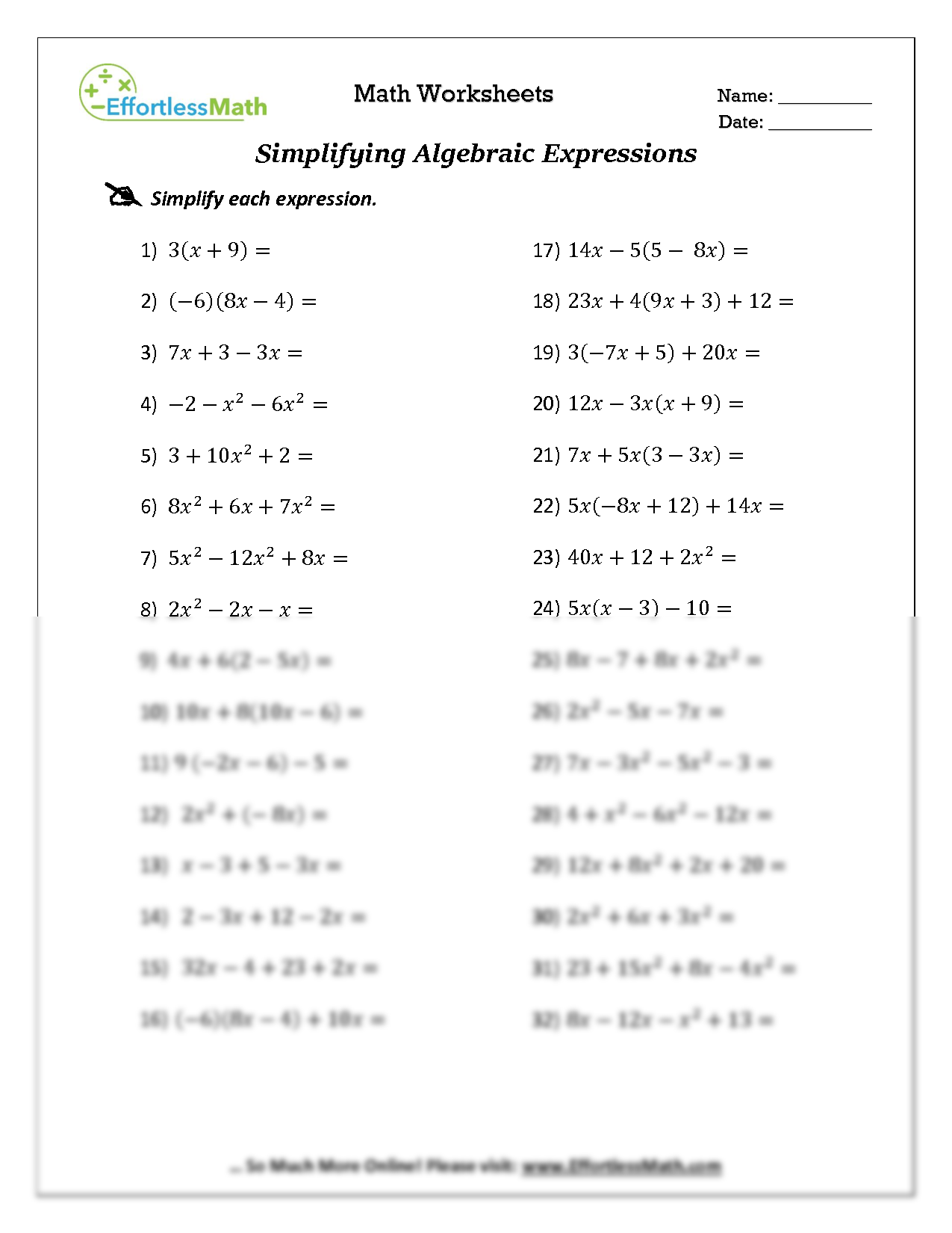 58 Writing Expressions Worksheet Pdf 19