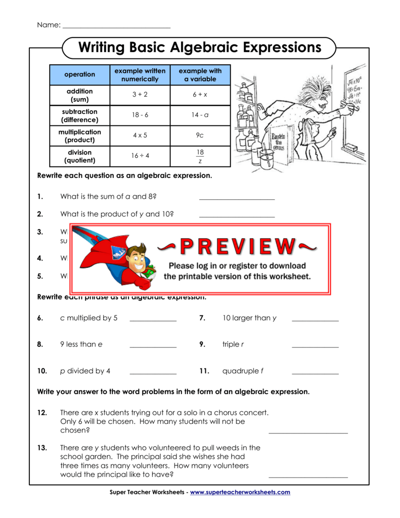 58 Writing Expressions Worksheet Pdf 33