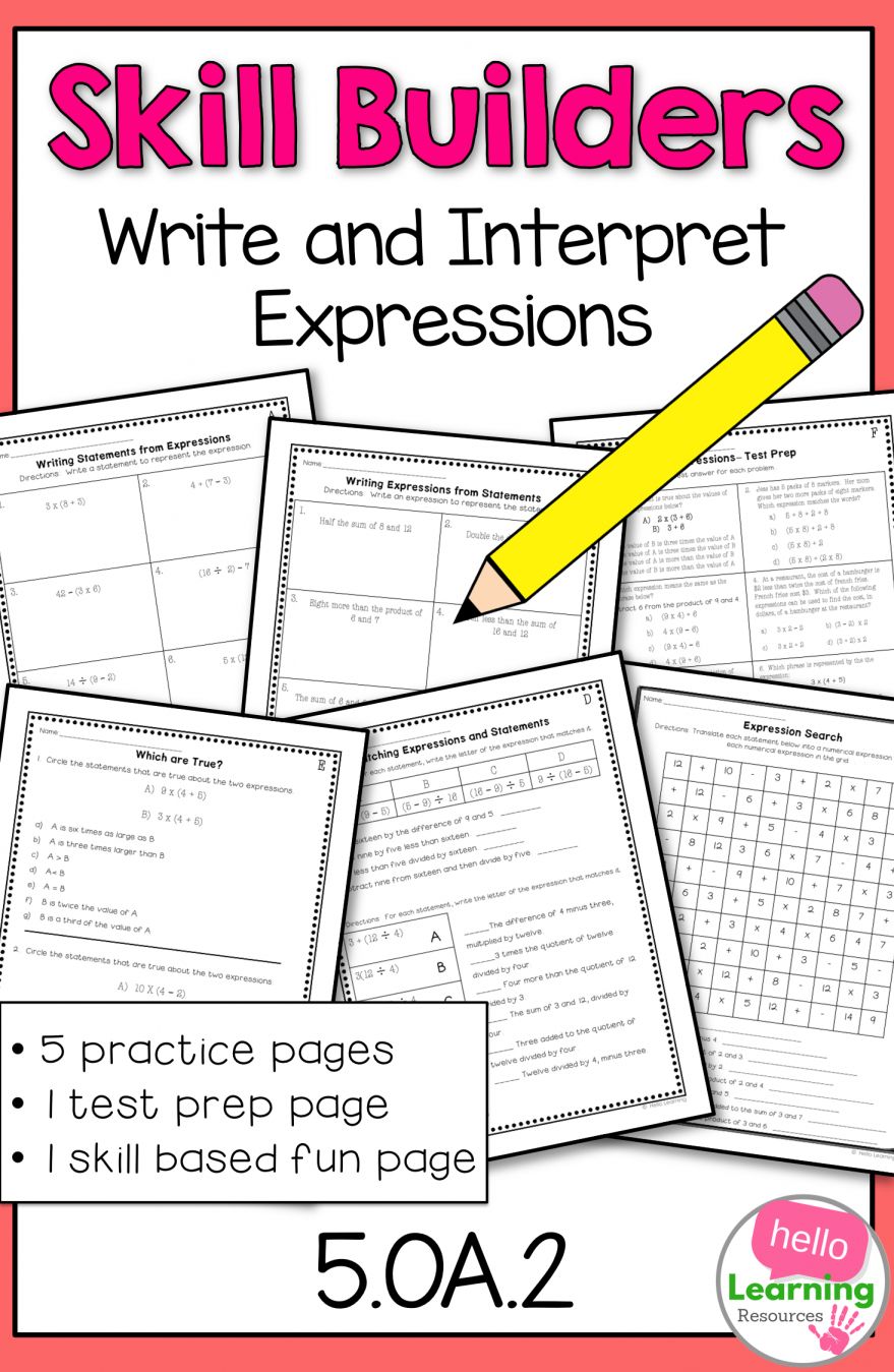 58 Writing Expressions Worksheet Pdf 36