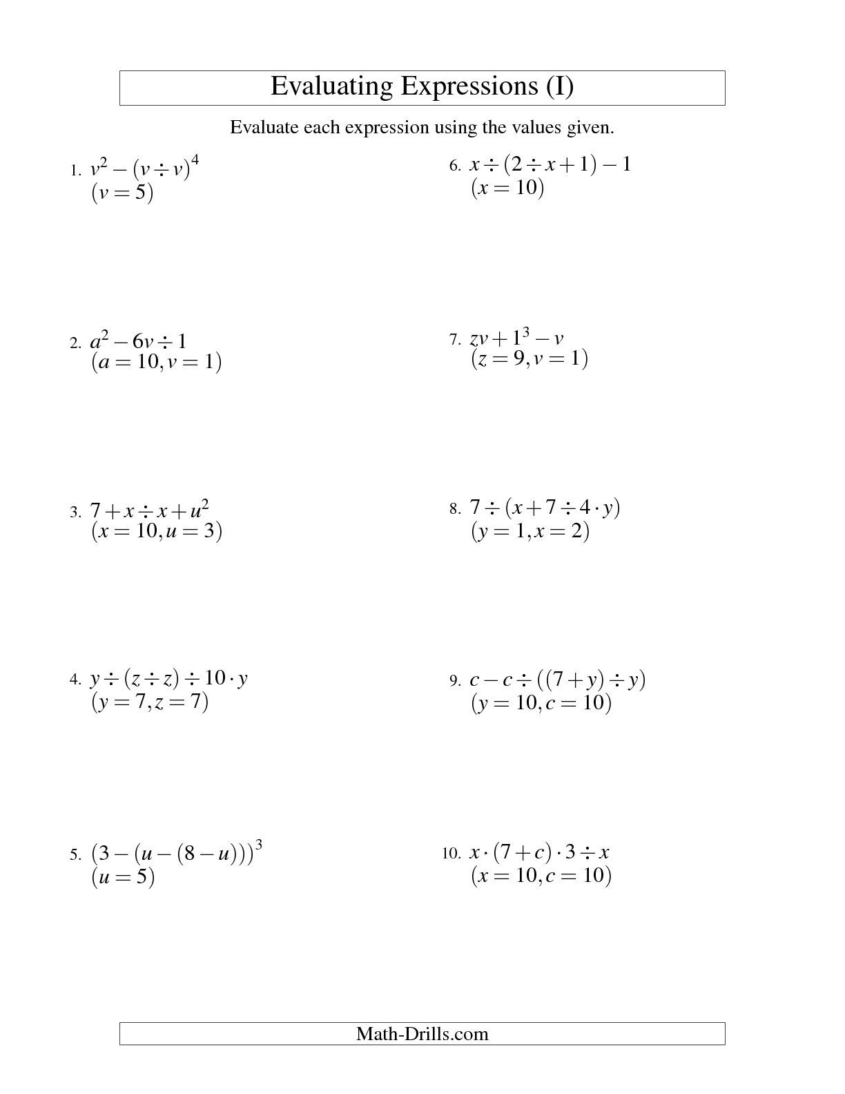 58 Writing Expressions Worksheet Pdf 45