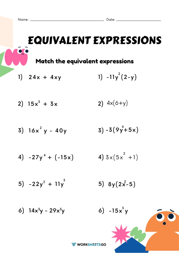 58 Writing Expressions Worksheet Pdf 5