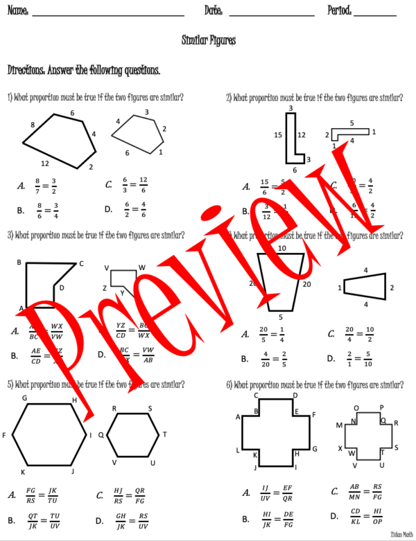 59 Similar Figures Worksheet Pdf 44