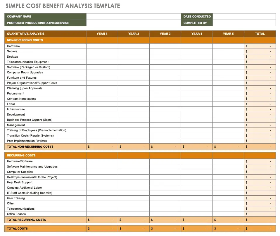 60 Cost Benefit Analysis Worksheets 38