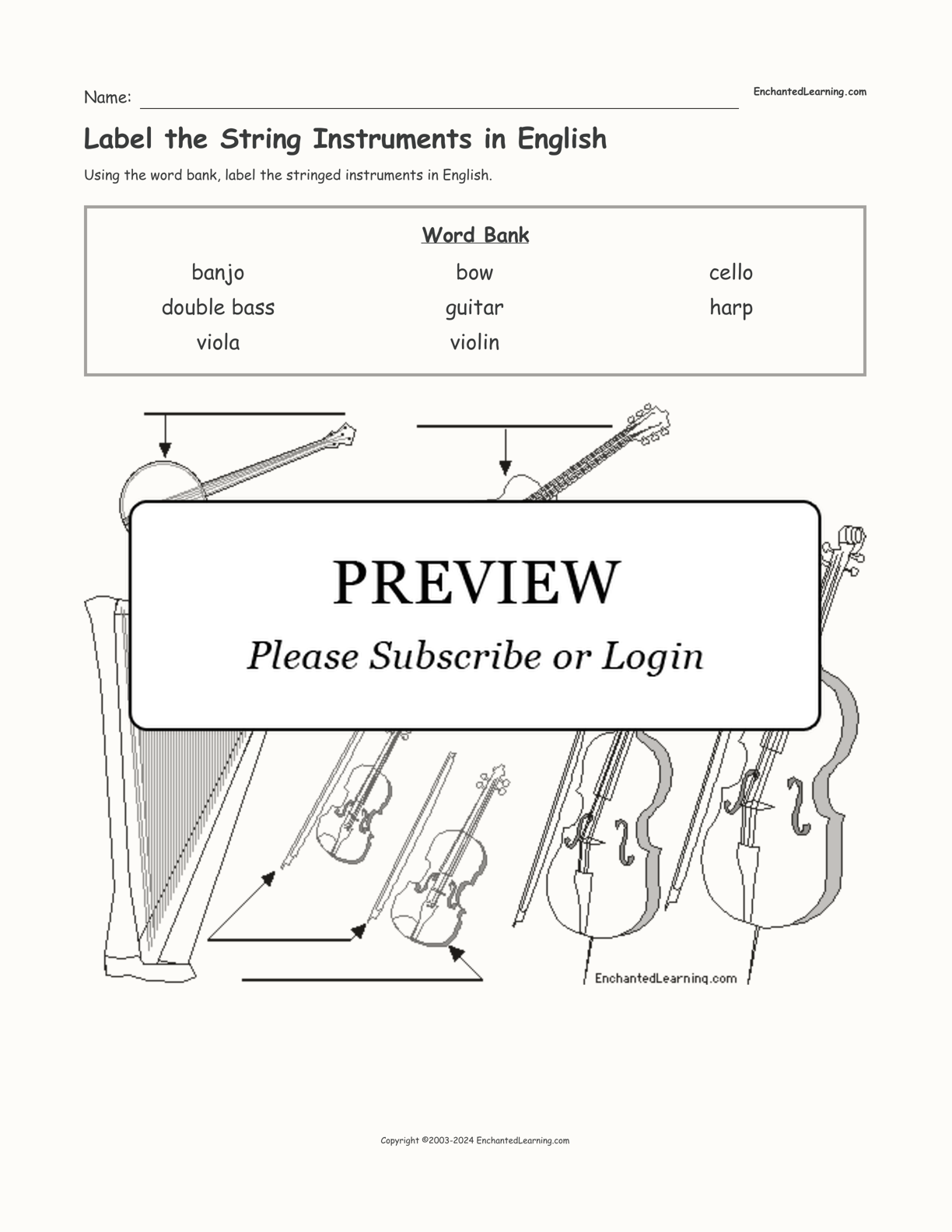 60 The String Family Worksheet 34