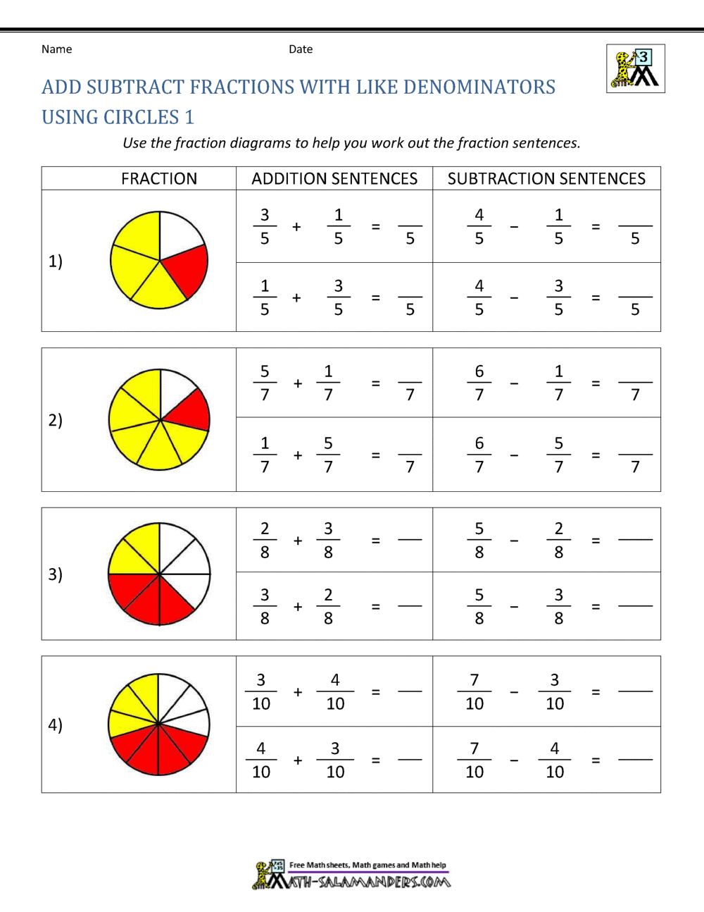 62 Adding Subtracting Fractions Worksheets 10