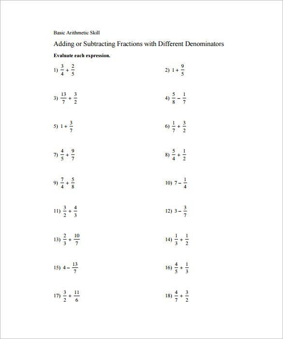 62 Adding Subtracting Fractions Worksheets 13