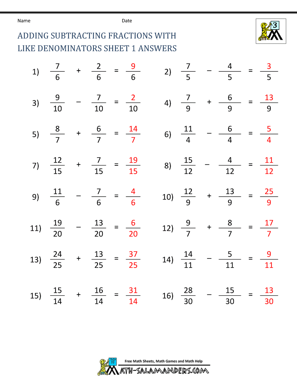 62 Adding Subtracting Fractions Worksheets 30