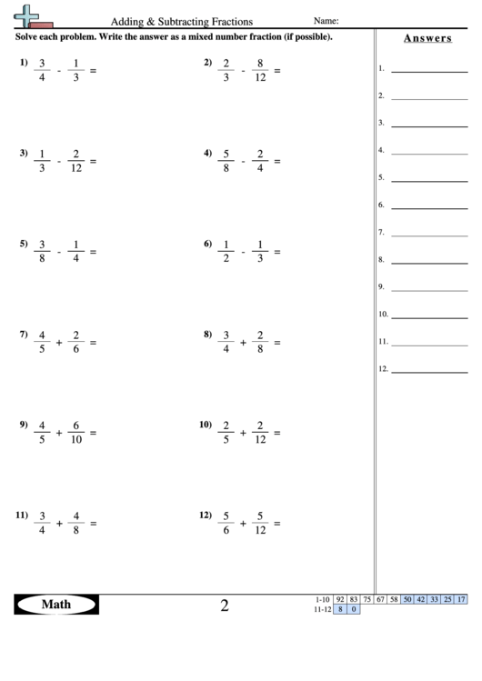 62 Adding Subtracting Fractions Worksheets 35