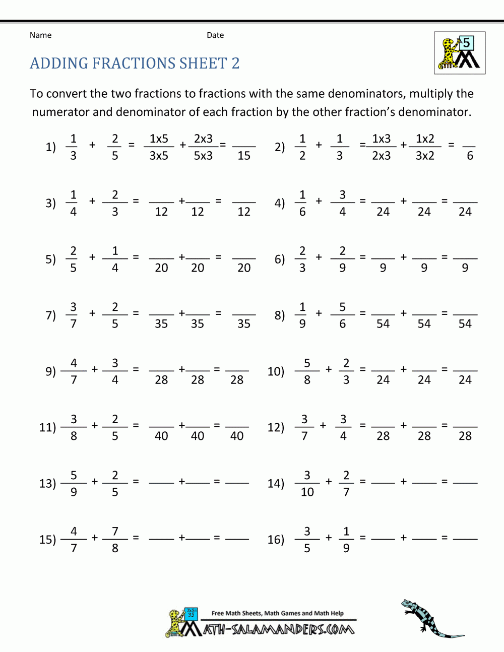 62 Adding Subtracting Fractions Worksheets 45