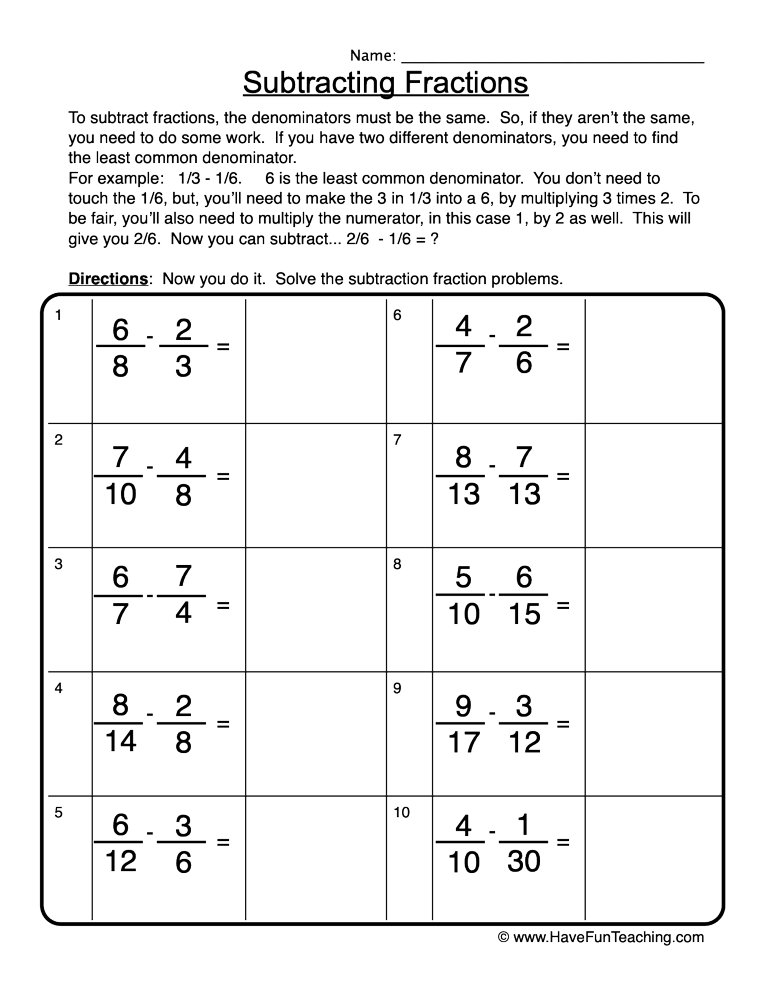 62 Adding Subtracting Fractions Worksheets 46