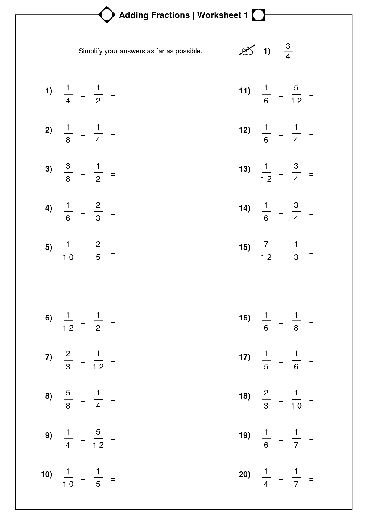 62 Adding Subtracting Fractions Worksheets 5