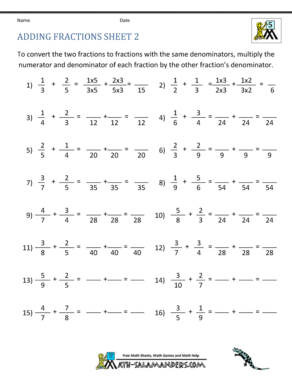 62 Adding Subtracting Fractions Worksheets 57