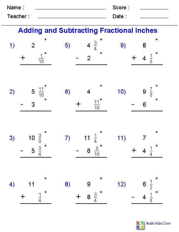 62 Adding Subtracting Fractions Worksheets 6