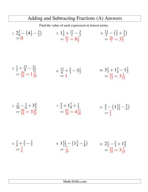 62 Adding Subtracting Fractions Worksheets 8