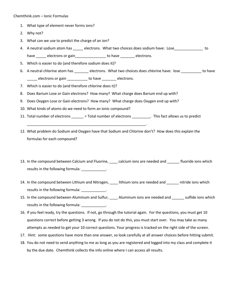 62 Ionic Bonds Worksheet Answers 60