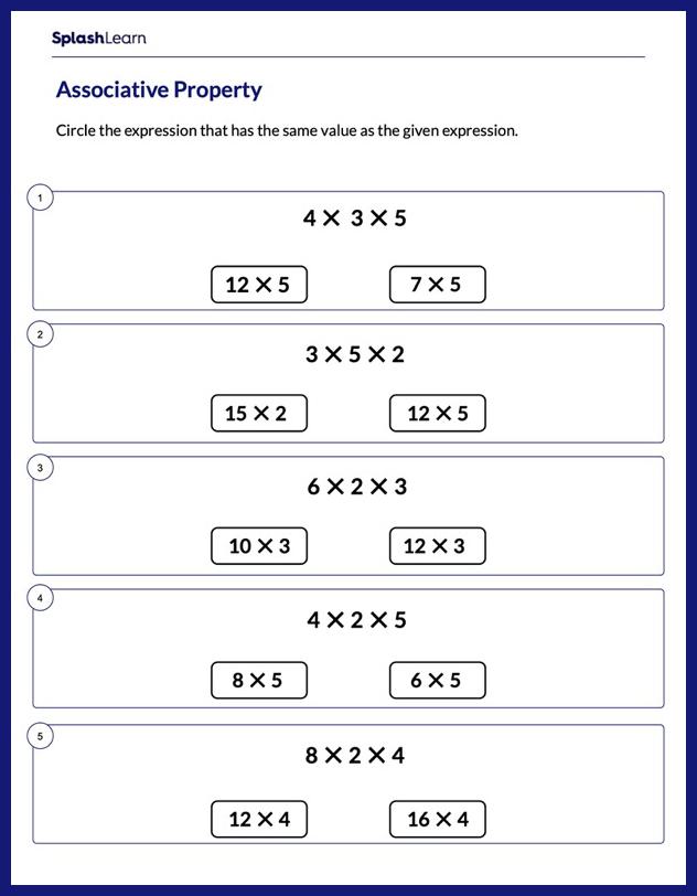 62 Multiplication Associative Property Worksheets 10