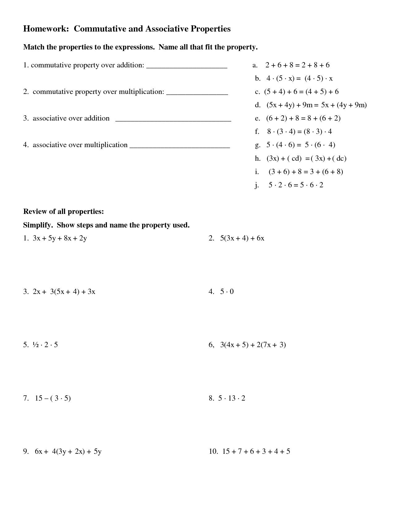 62 Multiplication Associative Property Worksheets 22