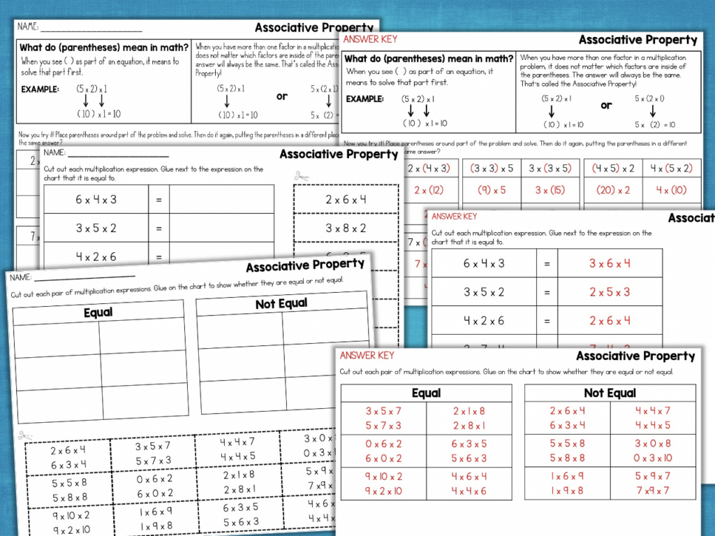 62 Multiplication Associative Property Worksheets 3