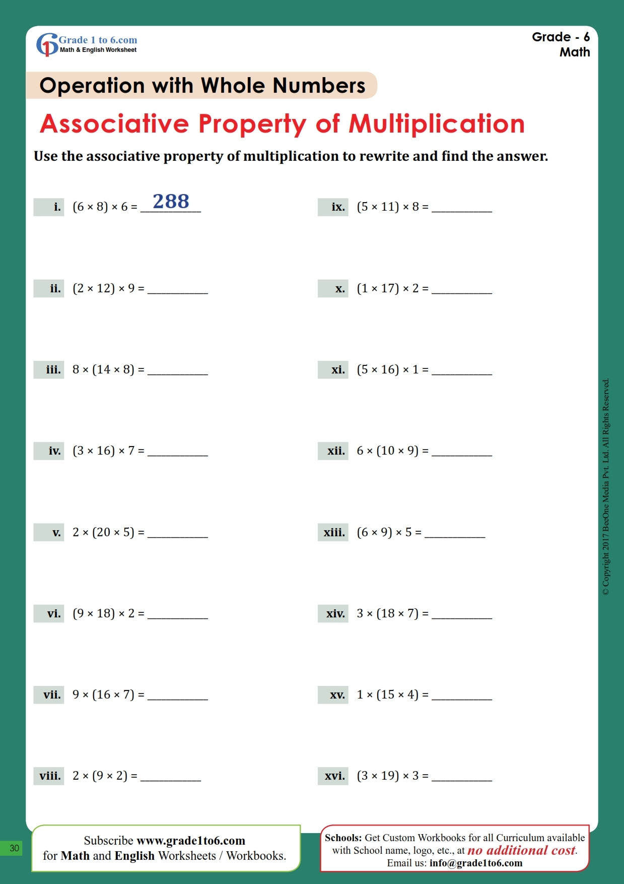 62 Multiplication Associative Property Worksheets 39