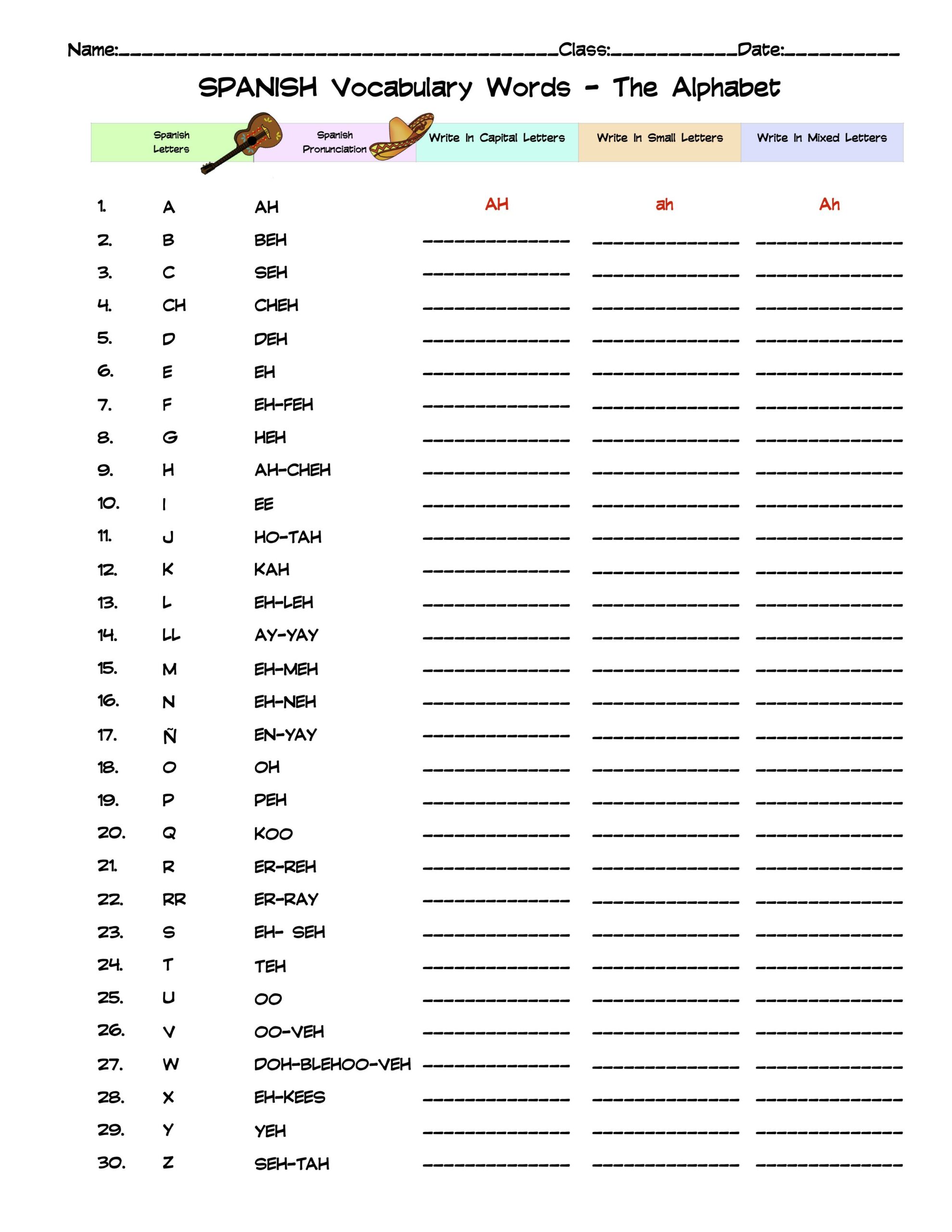 63 Alphabet In Spanish Worksheet 14