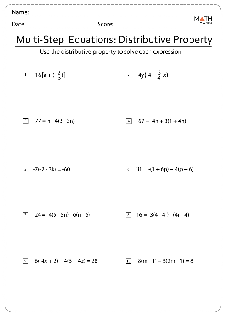 63 Single Step Equations Worksheet 13