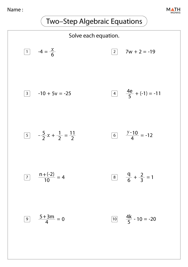 63 Single Step Equations Worksheet 17