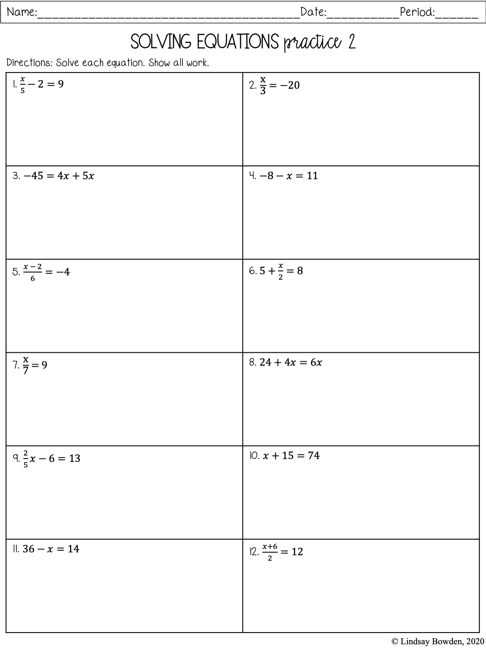 63 Single Step Equations Worksheet 38