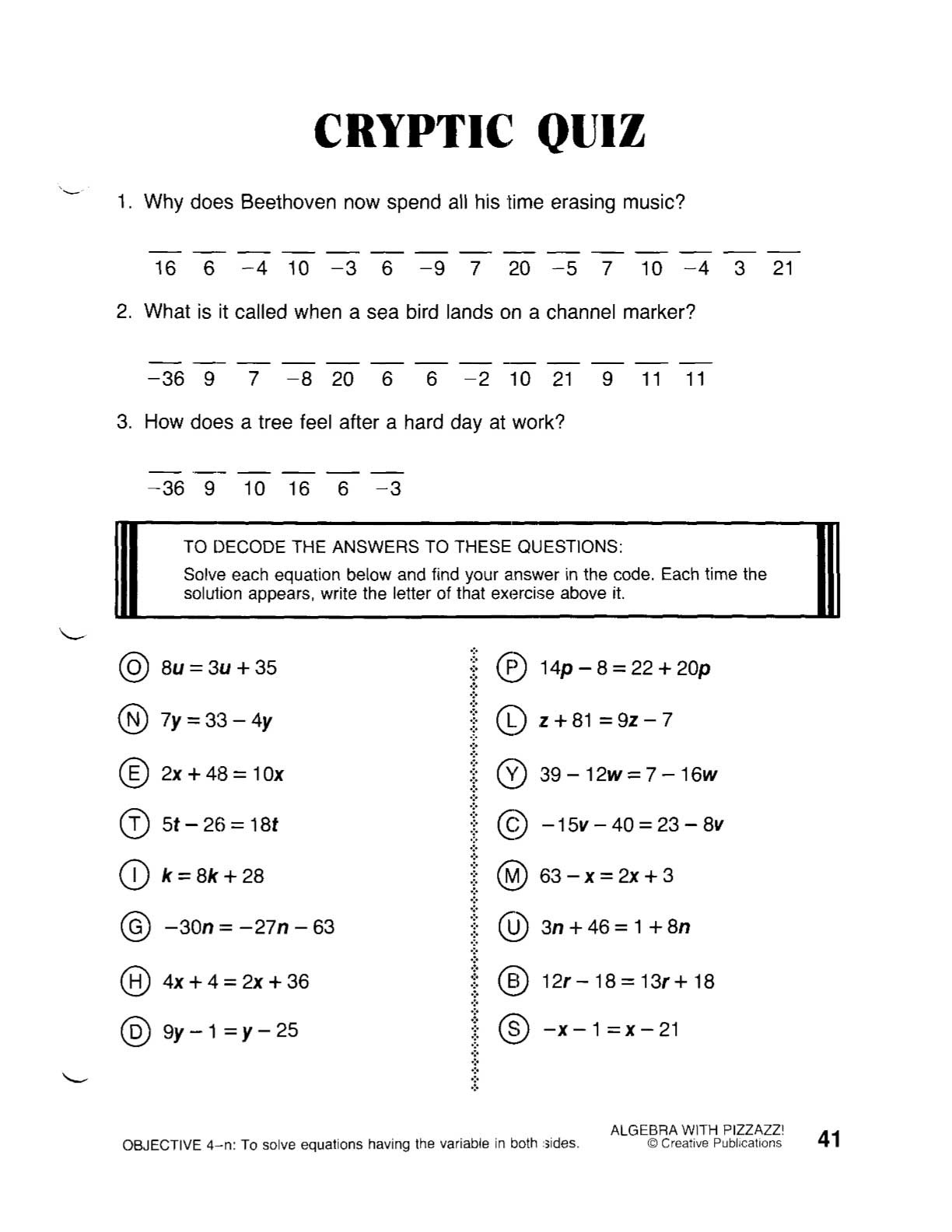 63 Single Step Equations Worksheet 39