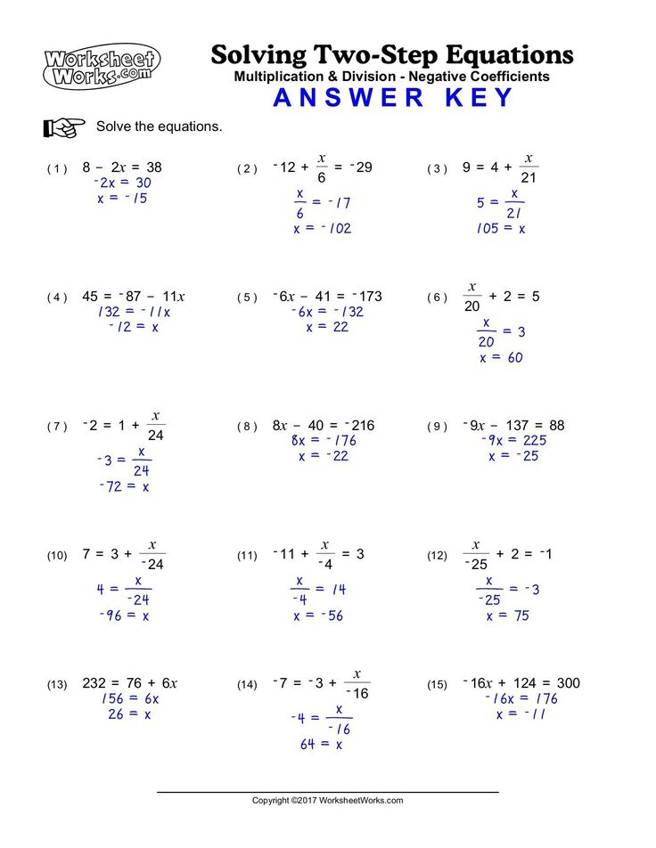 63 Single Step Equations Worksheet 40