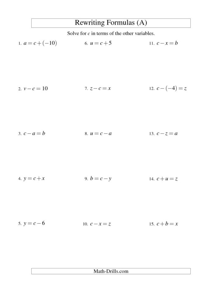 63 Single Step Equations Worksheet 47