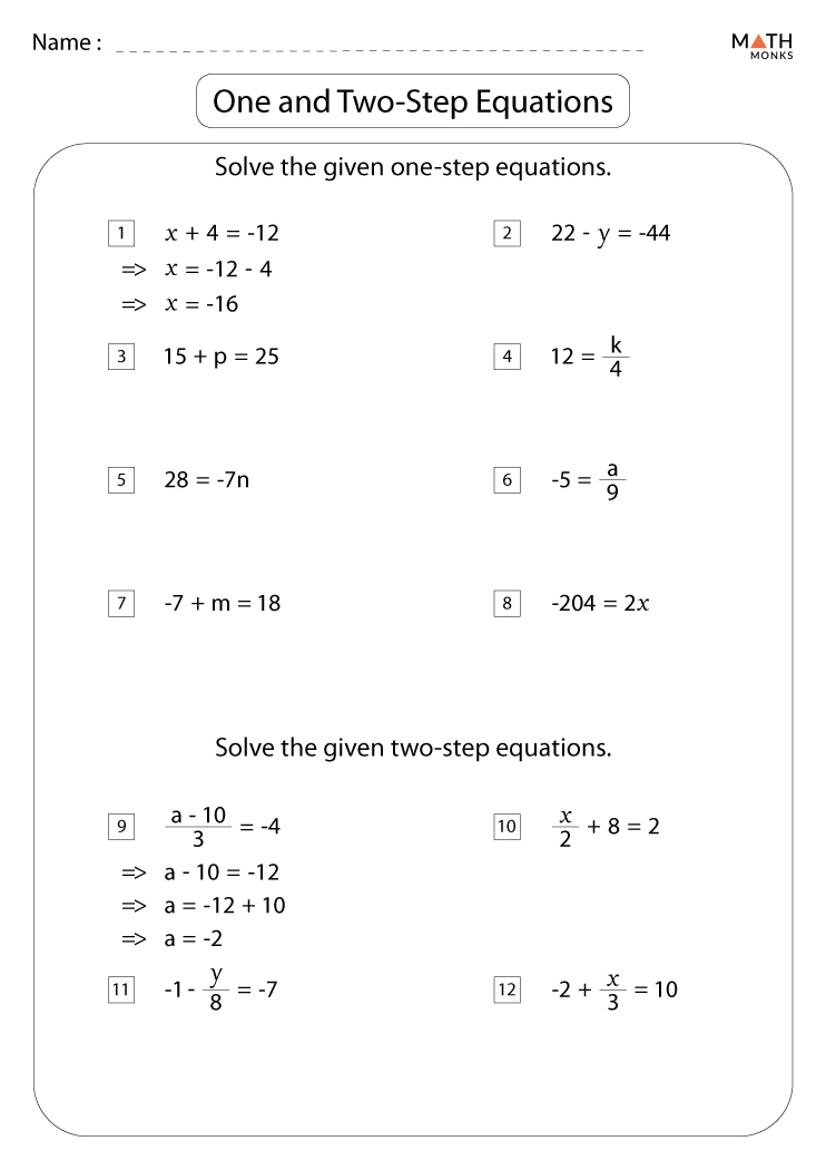 63 Single Step Equations Worksheet 49