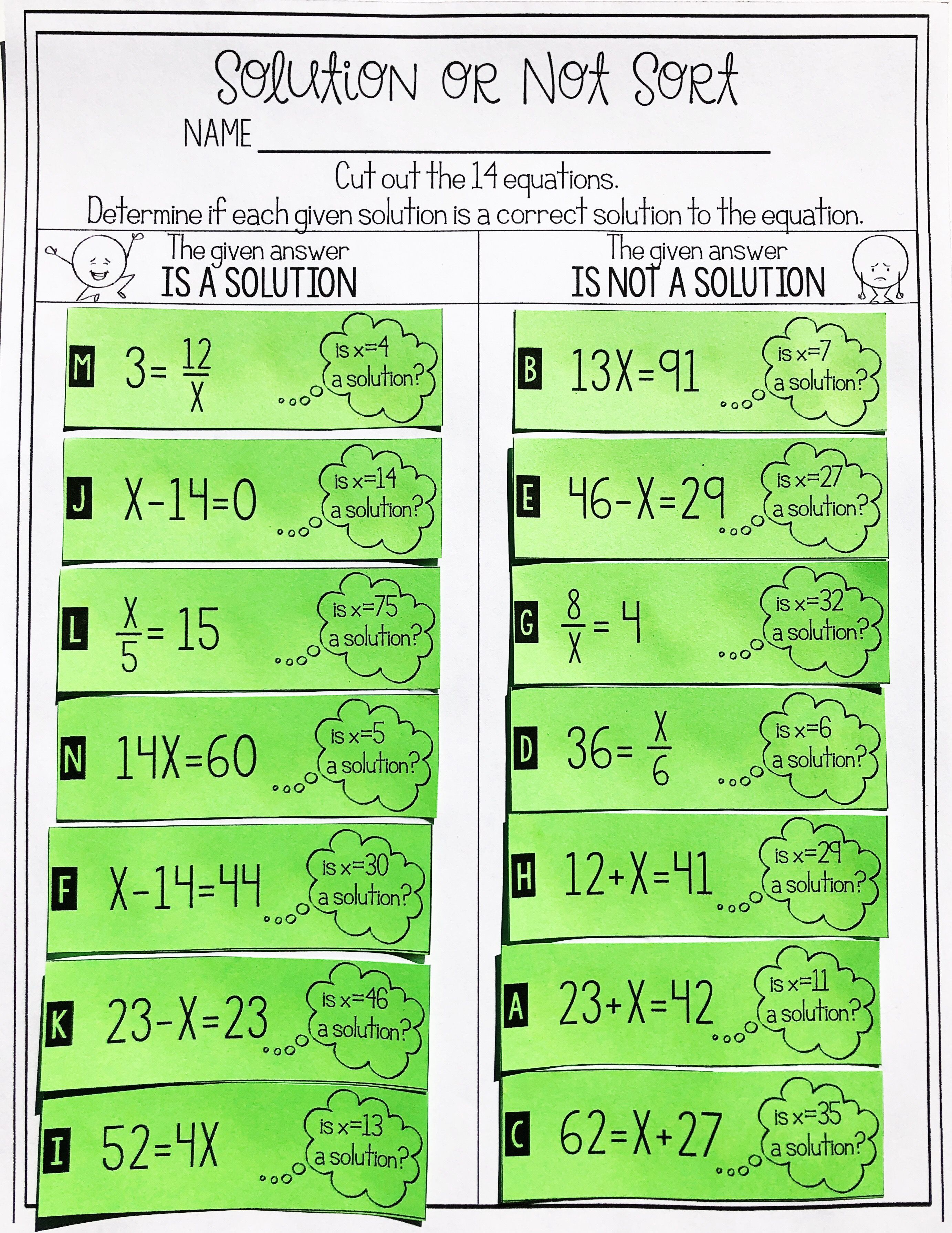 63 Single Step Equations Worksheet 66